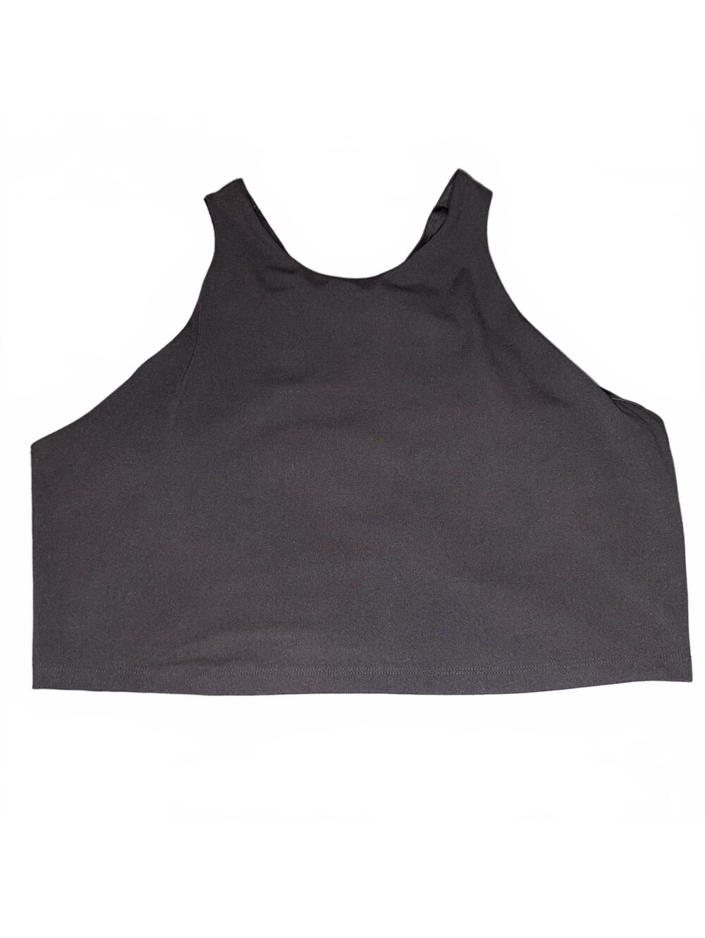 VIVELY Black Cropped Active Tank Top Built-In Bra 2X NWT Athleisure Yoga Workout